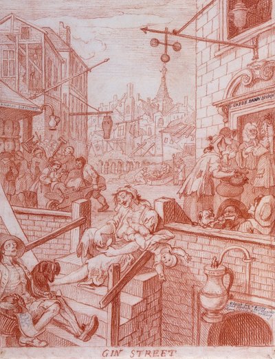 Gin Straat door William Hogarth